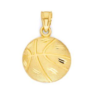 10k Gold Basketball Pendant, Sports Jewelry Gift